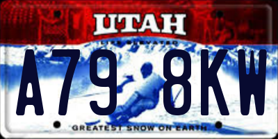 UT license plate A798KW