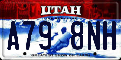 UT license plate A798NH