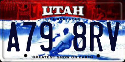 UT license plate A798RV