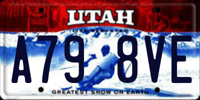 UT license plate A798VE