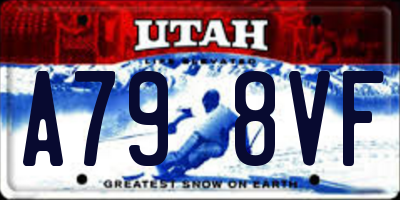 UT license plate A798VF