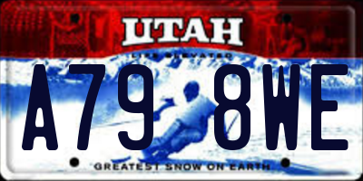 UT license plate A798WE