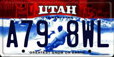 UT license plate A798WL
