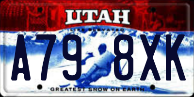 UT license plate A798XK