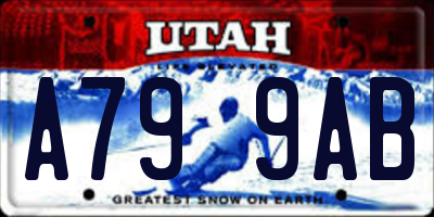UT license plate A799AB