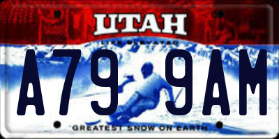 UT license plate A799AM