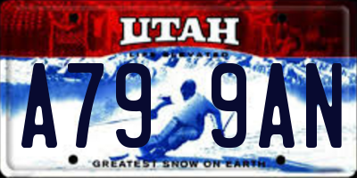 UT license plate A799AN