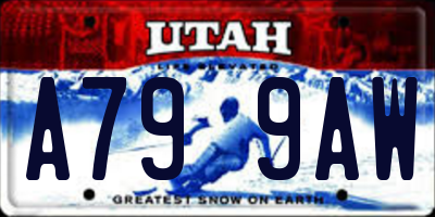 UT license plate A799AW