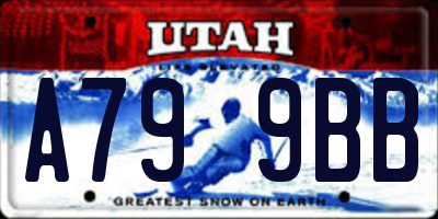 UT license plate A799BB