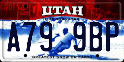 UT license plate A799BP