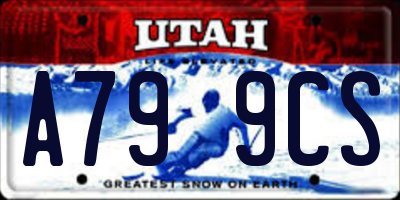 UT license plate A799CS