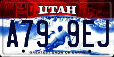 UT license plate A799EJ