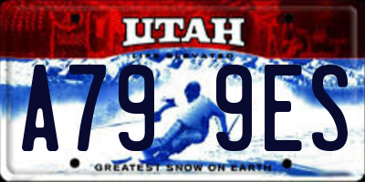 UT license plate A799ES