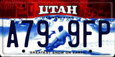 UT license plate A799FP