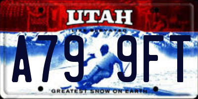 UT license plate A799FT