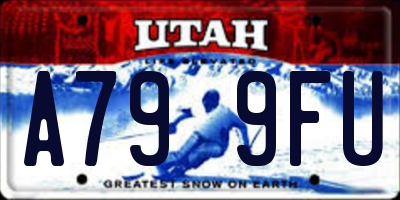 UT license plate A799FU