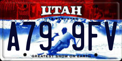 UT license plate A799FV