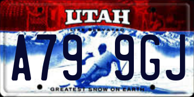 UT license plate A799GJ