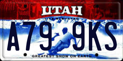UT license plate A799KS