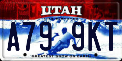 UT license plate A799KT