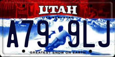 UT license plate A799LJ
