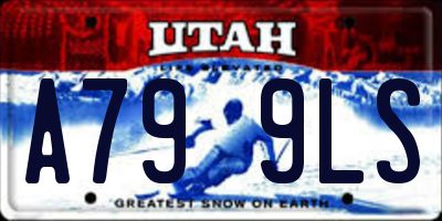 UT license plate A799LS