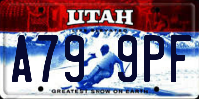 UT license plate A799PF