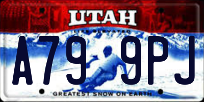 UT license plate A799PJ