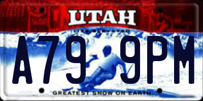 UT license plate A799PM