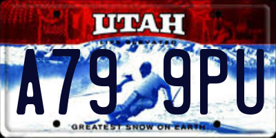 UT license plate A799PU
