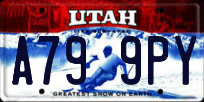 UT license plate A799PY
