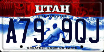 UT license plate A799QJ