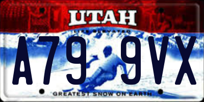 UT license plate A799VX