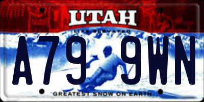 UT license plate A799WN