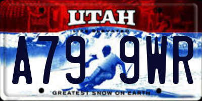 UT license plate A799WR