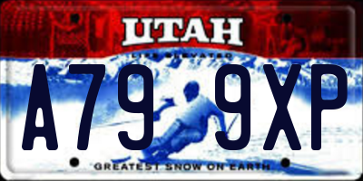 UT license plate A799XP