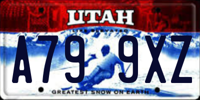 UT license plate A799XZ