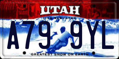 UT license plate A799YL