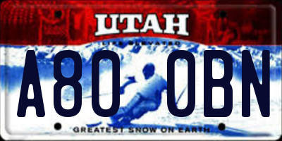 UT license plate A800BN
