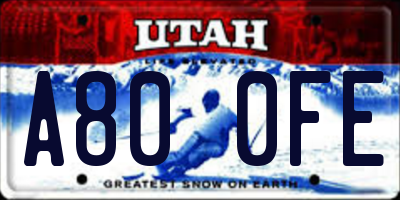 UT license plate A800FE