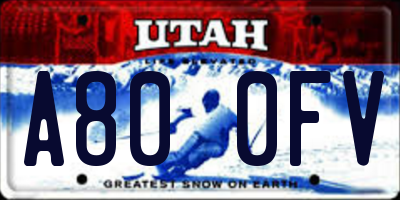 UT license plate A800FV