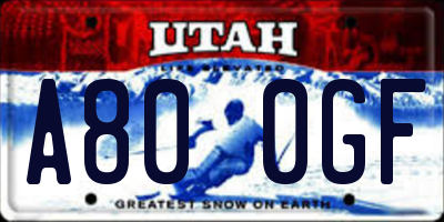 UT license plate A800GF