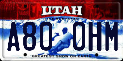 UT license plate A800HM