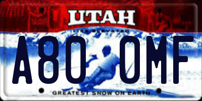 UT license plate A800MF