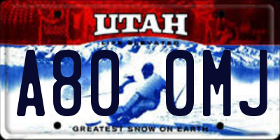 UT license plate A800MJ