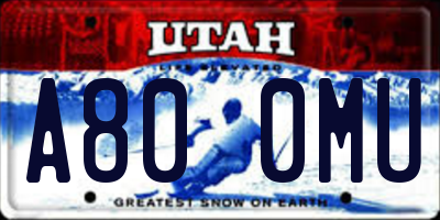 UT license plate A800MU