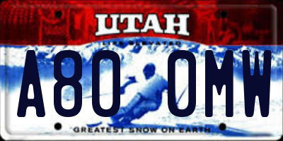 UT license plate A800MW