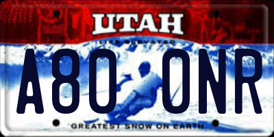 UT license plate A800NR