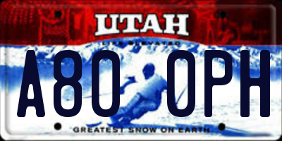 UT license plate A800PH