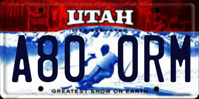 UT license plate A800RM